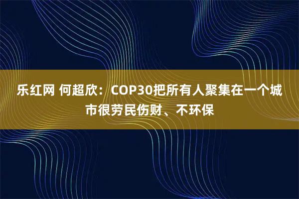 乐红网 何超欣：COP30把所有人聚集在一个城市很劳民伤财、不环保